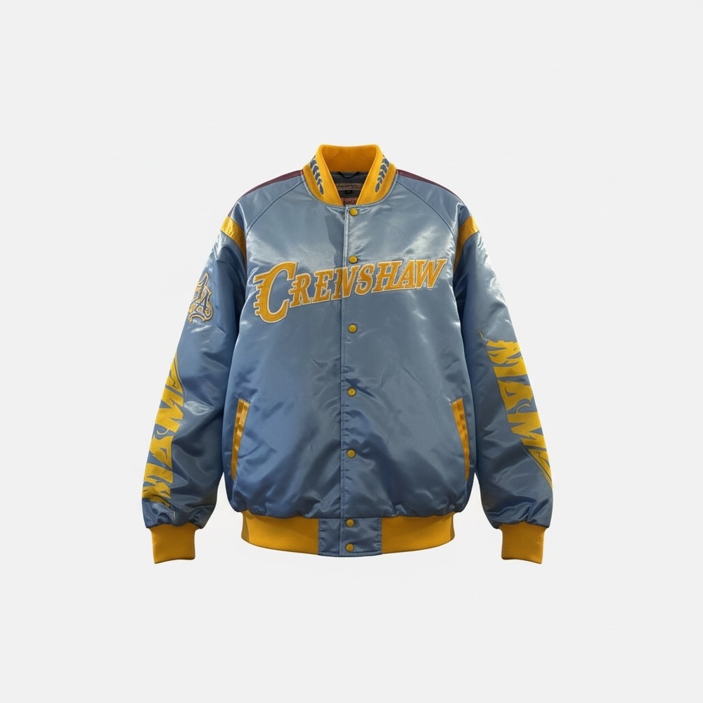 Crewnshaw Varsity Bomber Jacket in Blue and Yellow